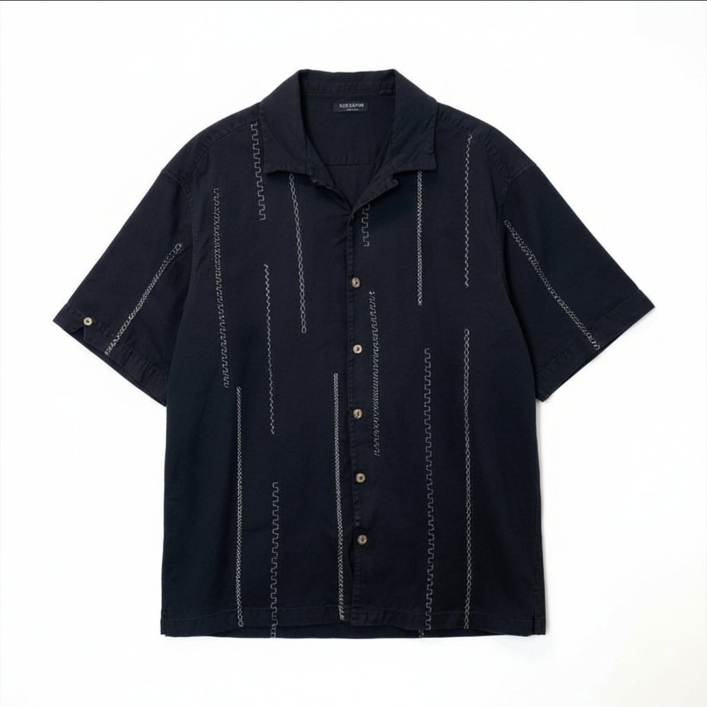 Cellini Collezione Luxury Elegant Black Silk Shirt